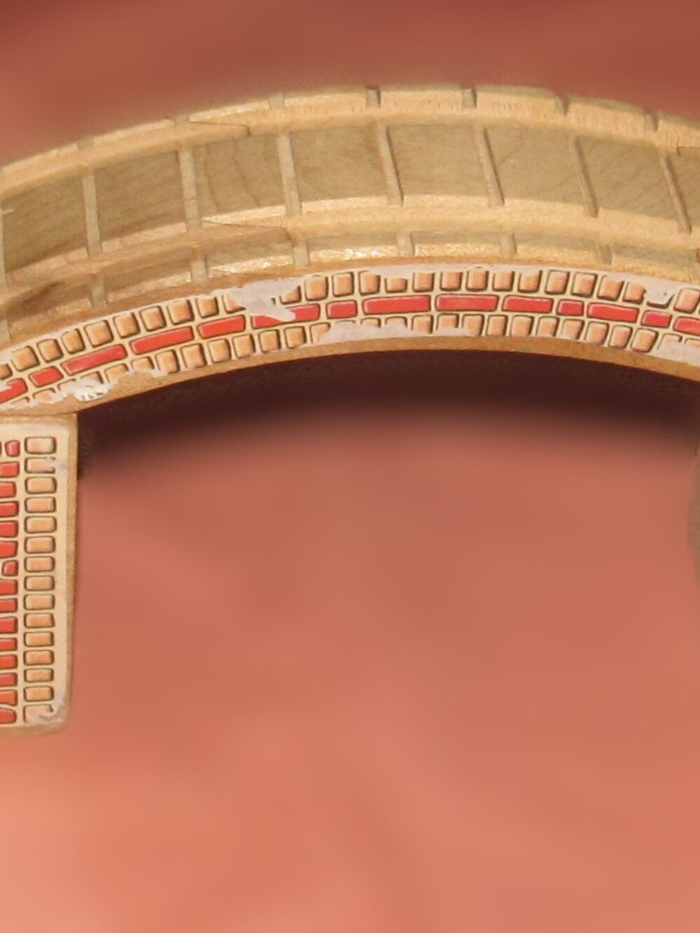 Thomas Wooden Railway Train Engine Track Arched Bridge Red Brick Clickety Clack